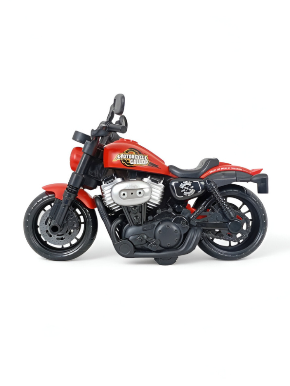 RoadRider - Diecast Motorcycle Toy with Pull Back Action, Lights & Sound Scale 1:10 - LMI15135.