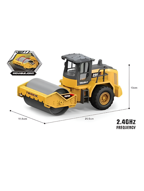Road Roller Construction Vehicle Toy – Remote Control Realistic Construction Truck with Functional Roller & RC Controller for Kids LMI15360.