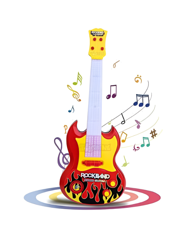Rock Band Guitar Toy with Flashing LED Lights & Realistic Sound Effects LMI12845.