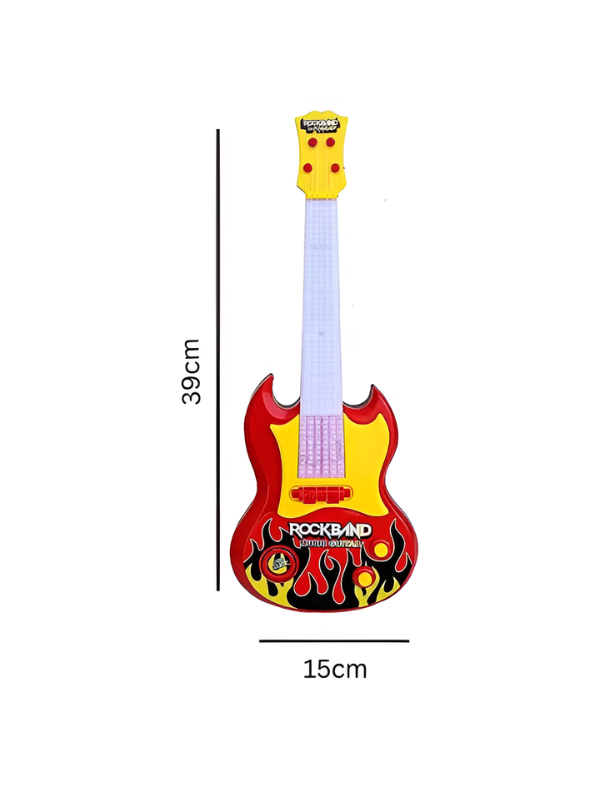 Rock Band Guitar Toy with Flashing LED Lights & Realistic Sound Effects LMI12845.
