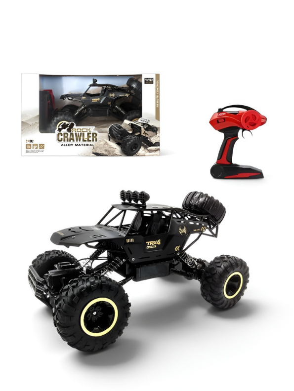 Rock Crawler 1:12 Alloy RC – Black 4WD Off-Road Remote Control Climbing Car MD679