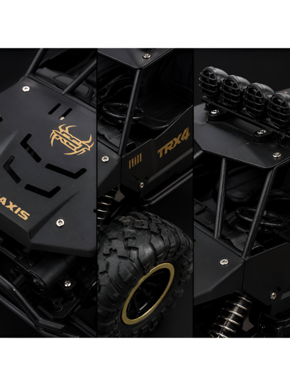 Rock Crawler 1:12 Alloy RC – Black 4WD Off-Road Remote Control Climbing Car MD679