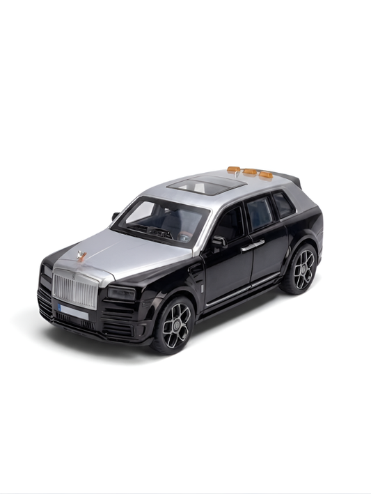Rolls-Royce Cullinan 1/24 Scale Die-Cast SUV Model Car Black – Features Retractable Spirit of Ecstasy Emblem, Working Lights & Music LMI16845