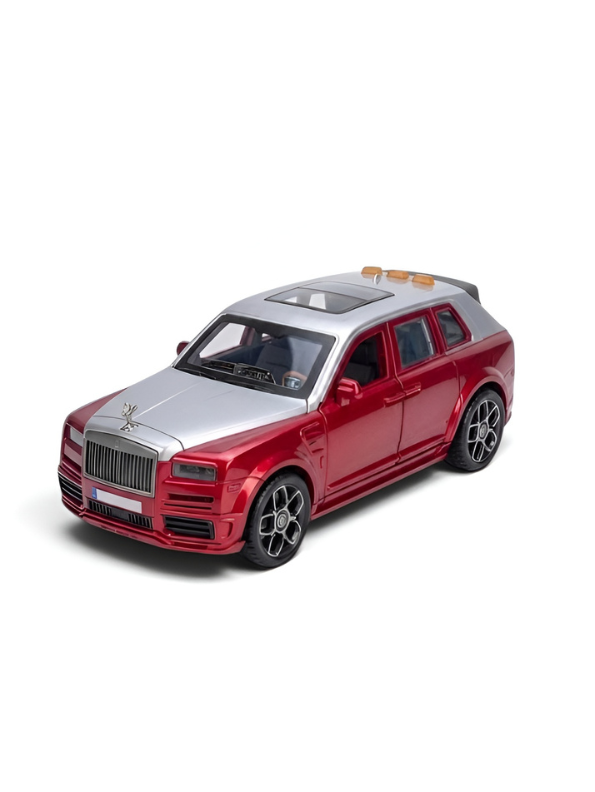 Rolls-Royce Cullinan 1/24 Scale Die-Cast SUV Model Car Red – Features Retractable Spirit of Ecstasy Emblem, Working Lights & Music LMI16845