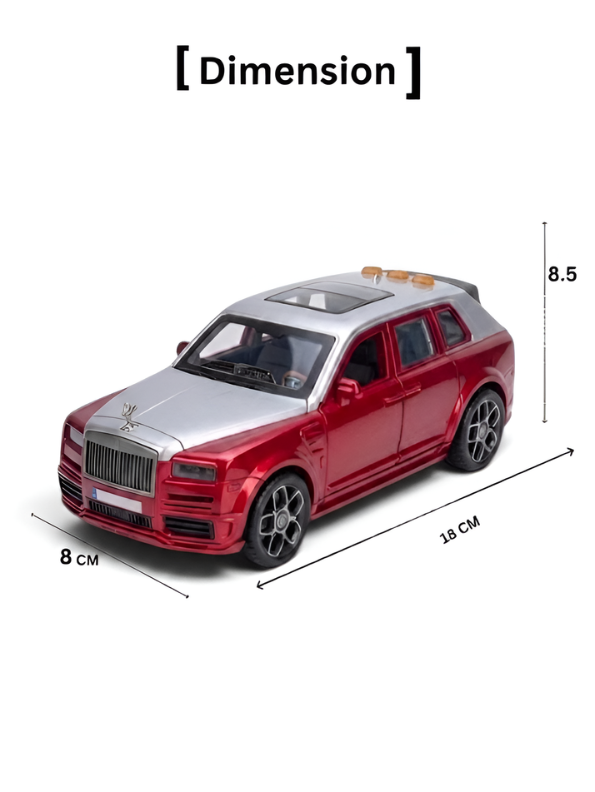 Rolls-Royce Cullinan 1/24 Scale Die-Cast SUV Model Car Red – Features Retractable Spirit of Ecstasy Emblem, Working Lights & Music LMI16845
