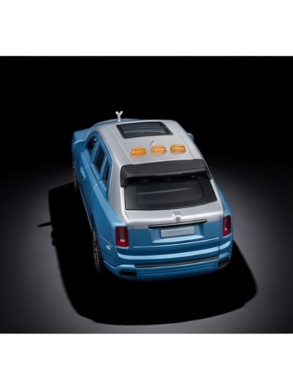 Rolls-Royce Cullinan 1/24 Scale Die-Cast SUV Model Car Blue – Features Retractable Spirit of Ecstasy Emblem, Working Lights & Music LMI16845