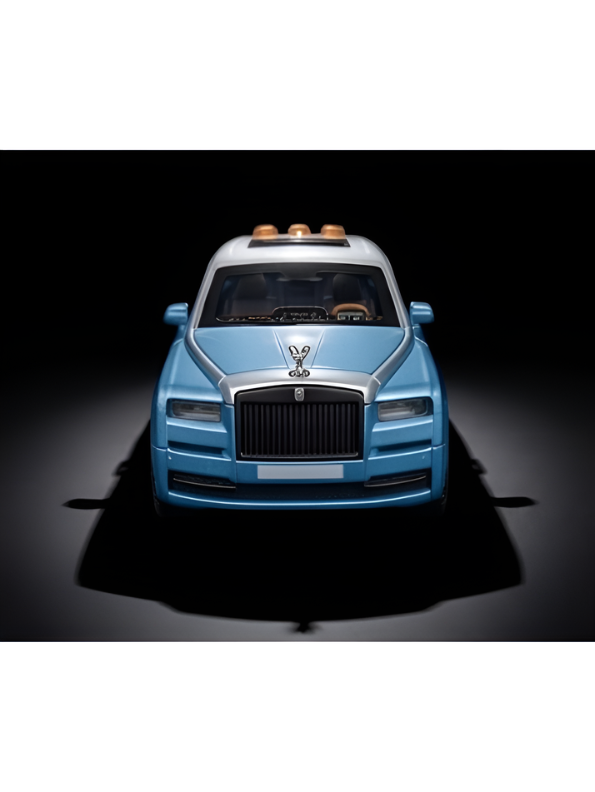 Rolls-Royce Cullinan 1/24 Scale Die-Cast SUV Model Car Blue – Features Retractable Spirit of Ecstasy Emblem, Working Lights & Music LMI16845