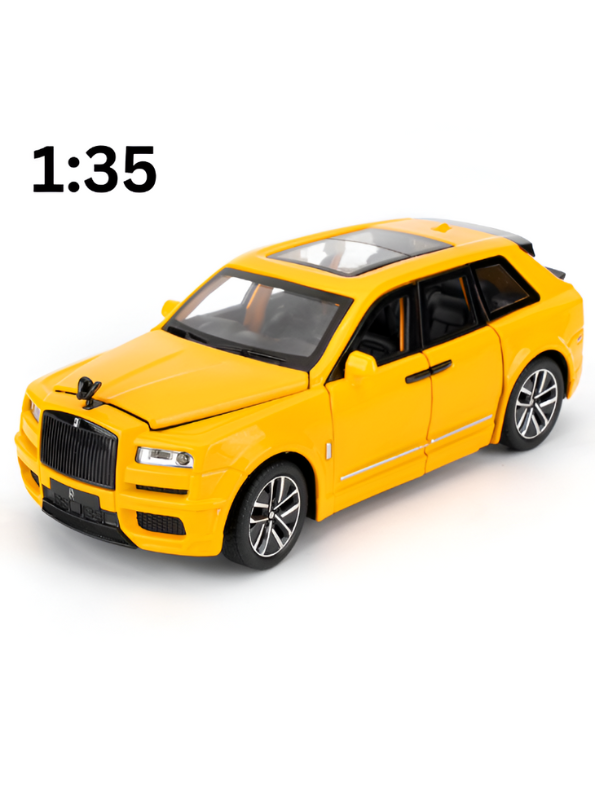 Rolls-Royce Cullinan Diecast Car Model Scale 1:35 – Luxury SUV Collectible Replica Yellow LMI15616.
