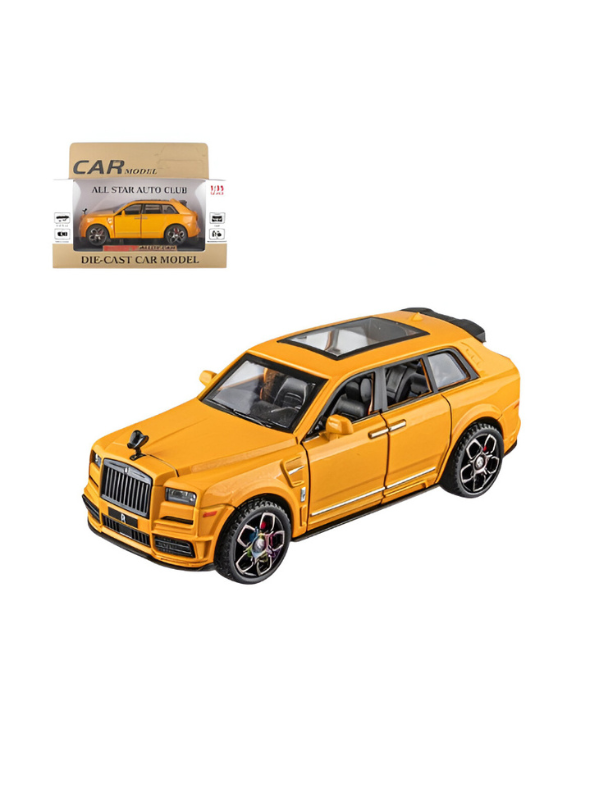 Rolls-Royce Cullinan Diecast Car Model Scale 1:35 – Luxury SUV Collectible Replica Yellow LMI15616.