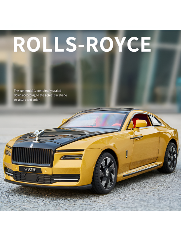 Rolls-Royce Wraith Die-Cast Model Car 1:32 Scale – Luxury Metal Toy Gold LMI16729.