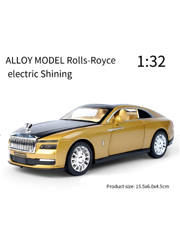 Rolls-Royce Wraith Die-Cast Model Car 1:32 Scale – Luxury Metal Toy Gold LMI16729.