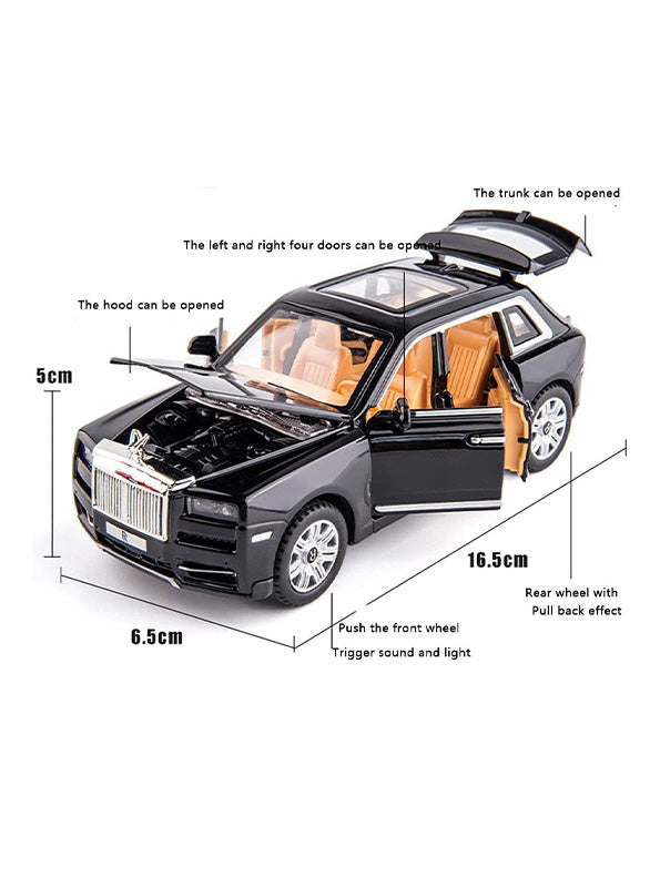 Rolls Royce Cullinan Metal Diecast Car - Black - Big Size