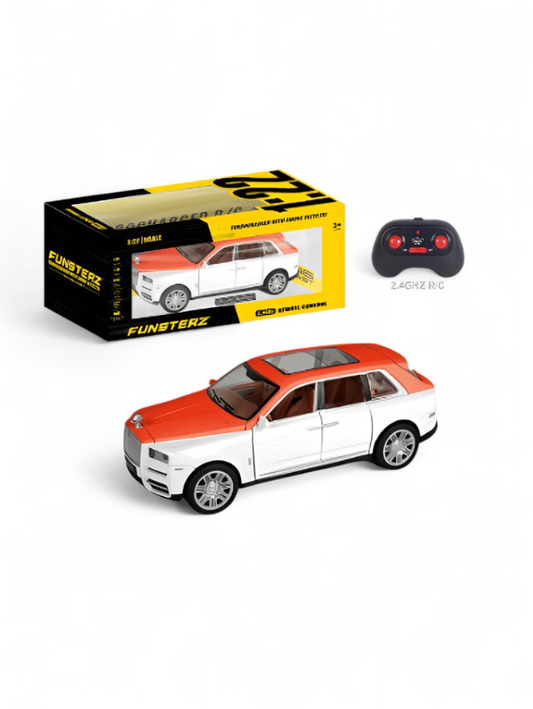 Orange - Rolls Royce Cullinan Remote Control Diecast Car with Spray, Light & Sound – Luxury RC Toy Model TV5801.