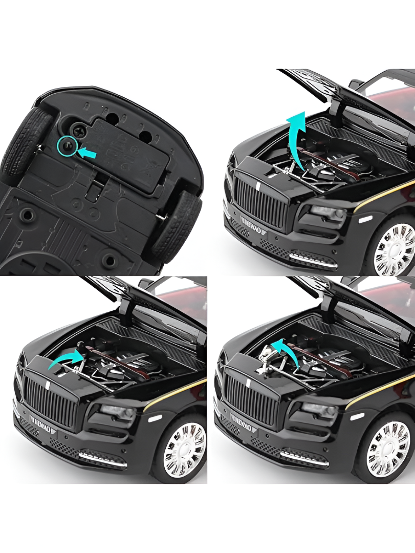 Rolls Royce Dawn Diecast Model Car 1:32 Scale Alloy Metal Toy Car Black LMI16111.