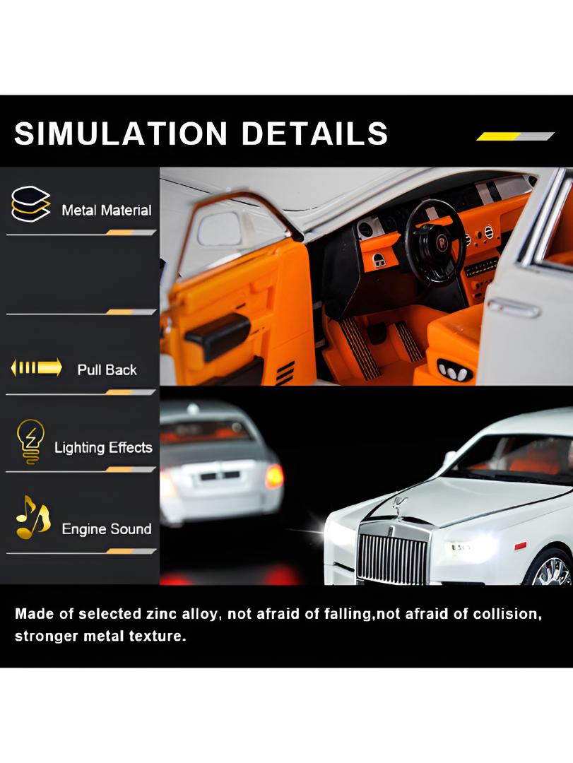 Rolls Royce Dawn Diecast Model Car 1:32 Scale Alloy Metal Toy Car White LMI16111.