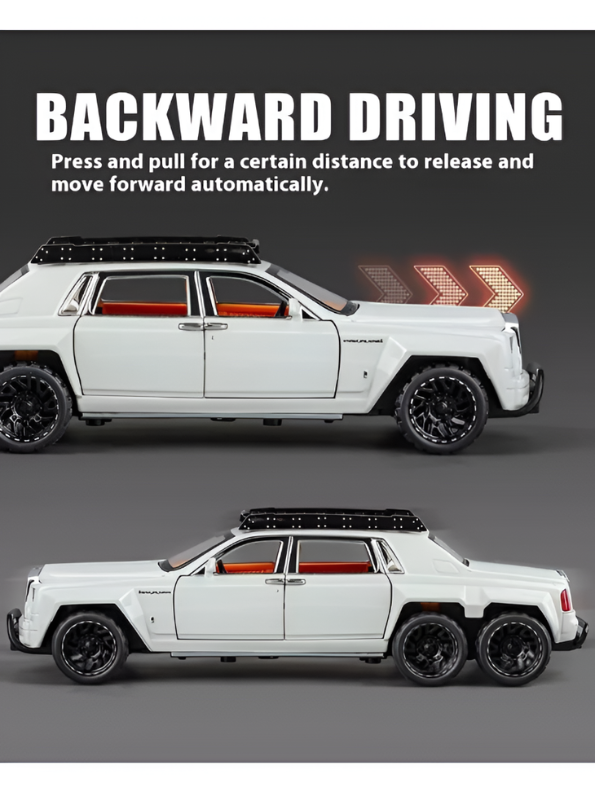 Rolls Royce Phantom 6x6 Alloy Diecast Metal Car Model 1:32 Scale | White Collectible Luxury Car for Kids & Collectors TV5974