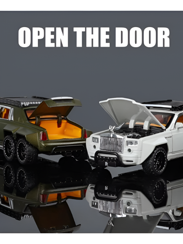 Rolls Royce Phantom 6x6 Alloy Diecast Metal Car Model 1:32 Scale | White Collectible Luxury Car for Kids & Collectors TV5974