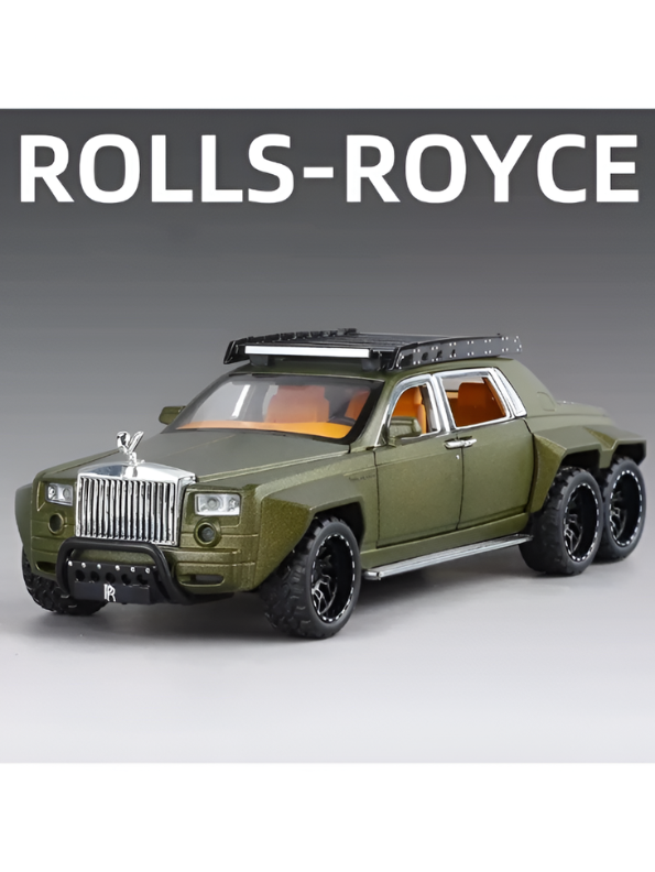 Rolls Royce Phantom 6x6 Alloy Diecast Metal Car Model 1:32 Scale | Green Collectible Luxury Car for Kids & Collectors TV5974