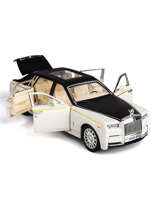 Rolls Royce Phantom Diecast Metal Modal Car Scale 1:32 - White Medium Size (L12-81)