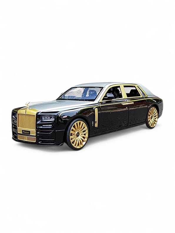 Rolls Royce Phantom Model 1:24 Scale Diecast Car - Black Metal Collectible | TV-O-24