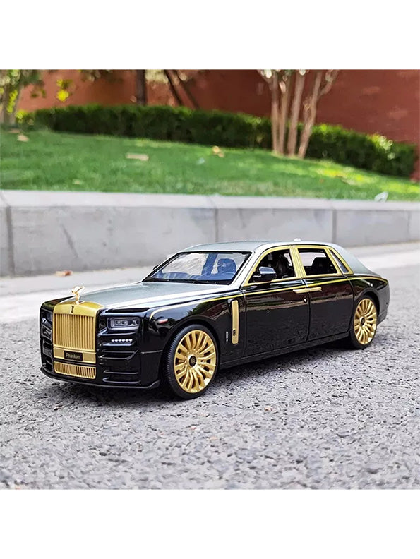 Rolls Royce Phantom Model 1:24 Scale Diecast Car - Black Metal Collectible | TV-O-24