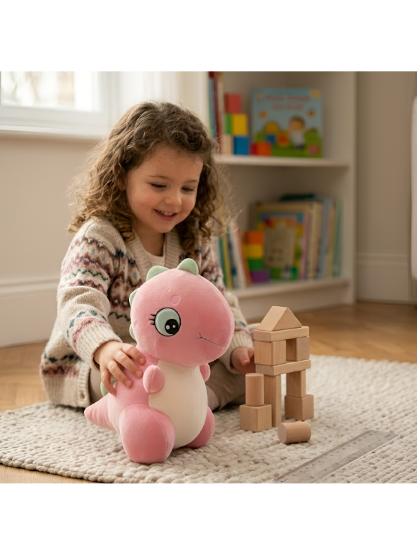 Dinosaur Plush Toy – 7-Inch Soft Stuffed Animal Dino with Cute Embroidery – Small Kawaii Dinosaur Doll for Toddlers, Kids ST14707