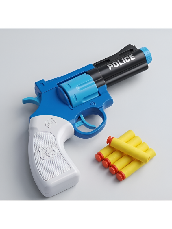 Blue Police Rifle Toy Gun with Soft Bullets – Safe Role Play Shooter for Kids LMI11213.