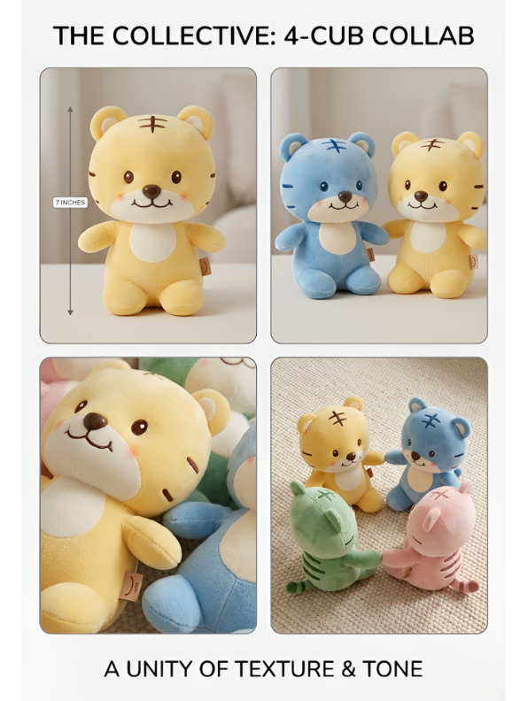 Tiger Plush – 7-Inch Premium Soft Stuffed Animal Toy for Toddlers and Kids – Hand-Stitched Kawaii Nursery Decor ST14706