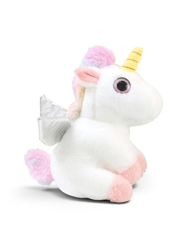 Cute 8-Inch White Unicorn Plush Toy with Silver Wings – Soft Winged ...