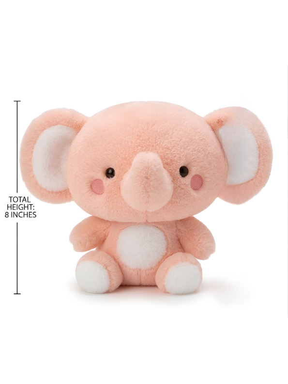 Pink Elephant Plush Stuffed Animal – 8-Inch Cute Soft Baby Elephant Toy for Infants Toddlers ST14123
