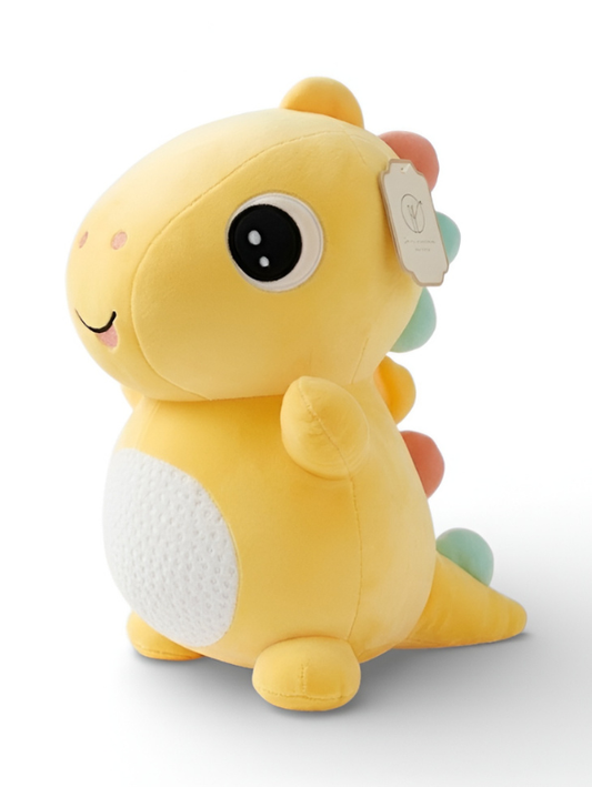 Cute Yellow Dinosaur Plush Toy – 10" Kawaii Stuffed Dino with Sequin Belly & Colorful Spikes | Soft Dinosaur Pillow for Toddlers, Kids & Baby Shower Gift ST9083