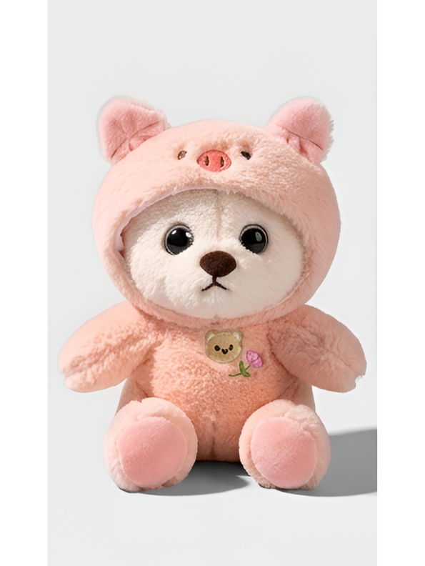 Cute Teddy Bear in Pink Pig Costume Plush Toy – Soft Stuffed Animal Doll for Kids and Toddlers ST11064