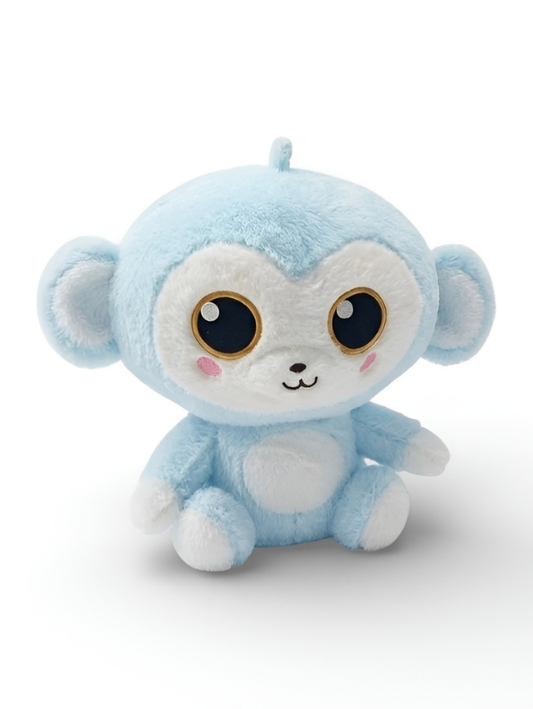 Blue Adorable Monkey Plush Toy for Kids & Toddlers – 8-Inch Ultra-Soft Stuffed Animal with Sparkle Eyes, Rosy Cheeks & Cuddly Design ST14120