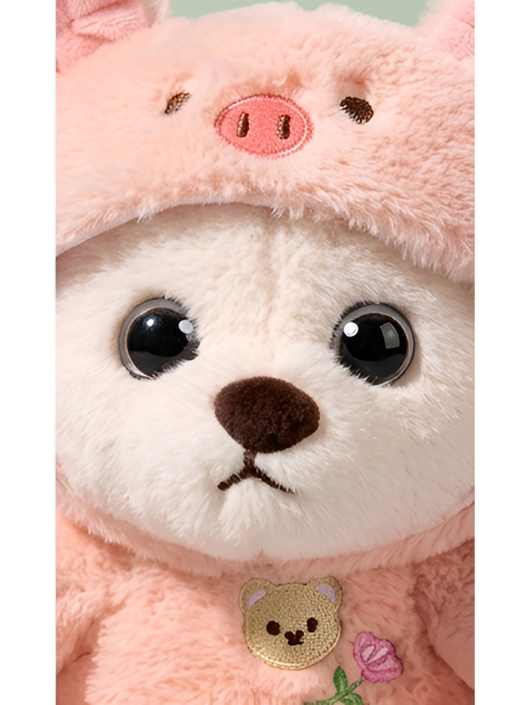 Cute Teddy Bear in Pink Pig Costume Plush Toy – Soft Stuffed Animal Doll for Kids and Toddlers ST11064