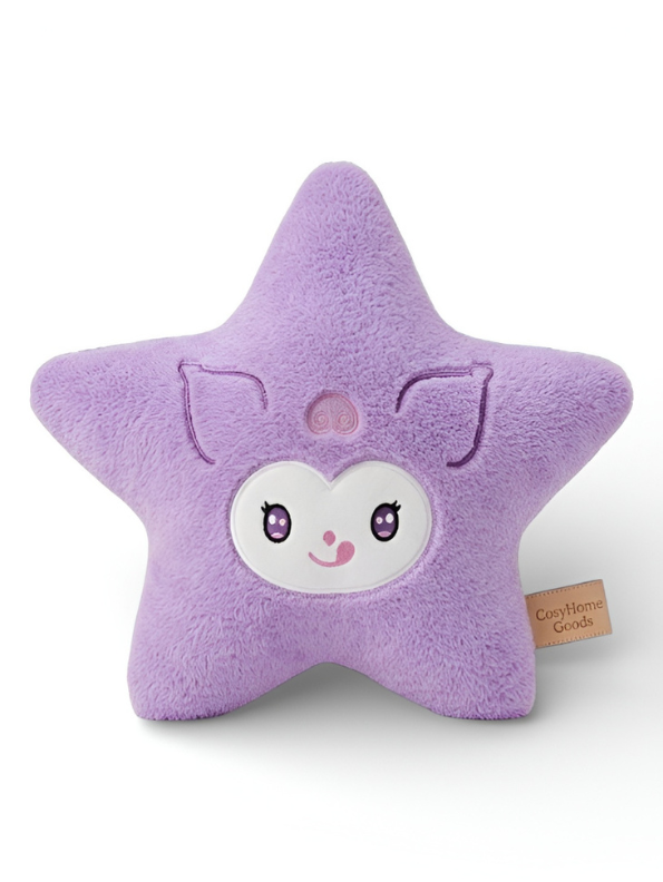 Kawaii Purple Star Plush Toy – 7 Inch Cute Cartoon Star Pillow, Soft Stuffed Cushion for Kids, Nursery Decor & Birthday Gift ST15978