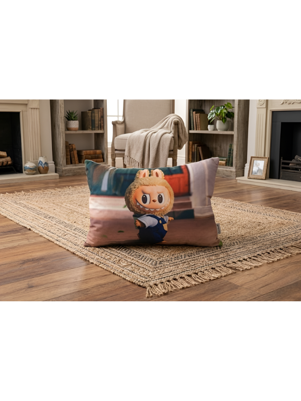 Cute Monster Bunny Plush Throw Pillow – Soft Decorative Lumbar Cushion for Bedroom & Living Room ST11441