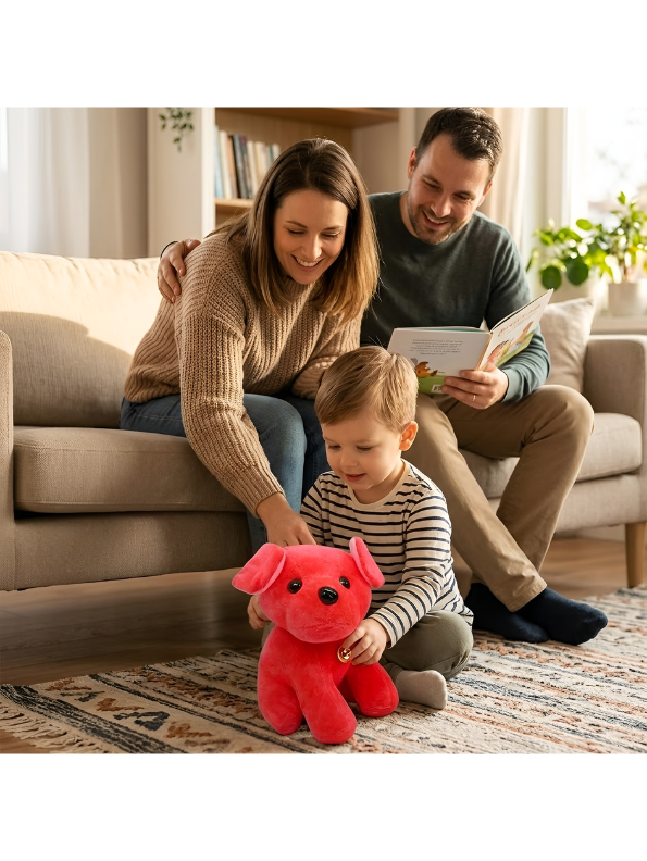 Red Labrador Puppy Plush Soft Toy with Bell Collar – 7-Inch Ultra-Soft Stuffed Dog for Kids & Toddlers, Cute Cuddly Animal Gift for Boys & Girls ST12003