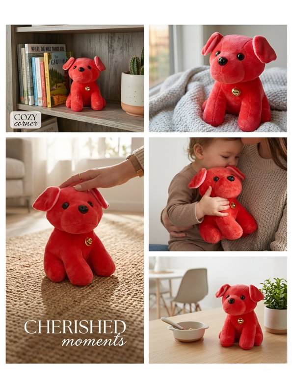 Red Labrador Puppy Plush Soft Toy with Bell Collar – 7-Inch Ultra-Soft Stuffed Dog for Kids & Toddlers, Cute Cuddly Animal Gift for Boys & Girls ST12003