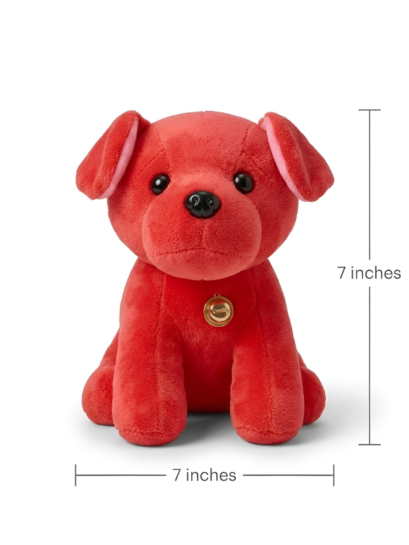Red Labrador Puppy Plush Soft Toy with Bell Collar – 7-Inch Ultra-Soft Stuffed Dog for Kids & Toddlers, Cute Cuddly Animal Gift for Boys & Girls ST12003