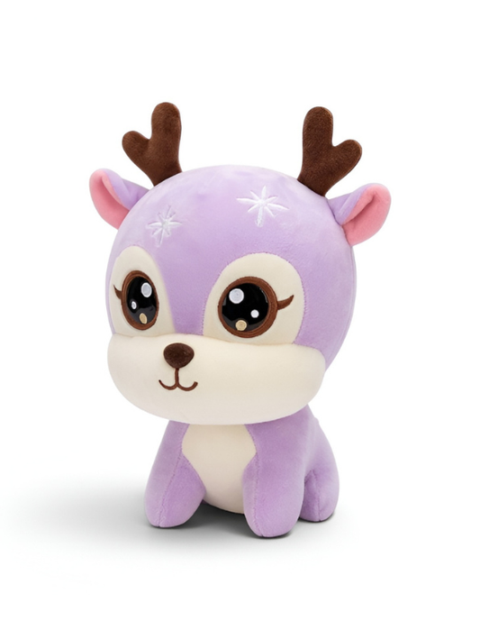 Deer Plush Toy - Purple 7-Inch Cute Soft Stuffed Animal Reindeer with Antlers, Kawaii Forest Friends Plushie for Kids ST11608