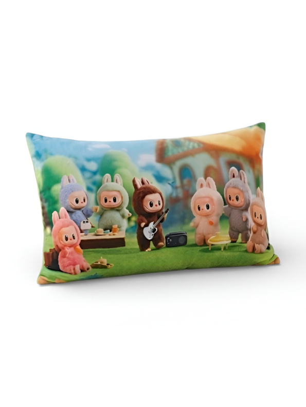 Labubu Pop Mart Decorative Pillow – Monsters Forest Concert Plush Throw Pillow for Kids & Adults, Cute Soft Plush Cushion for Bedroom & Living Room ST11441