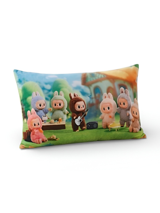 Labubu Pop Mart Decorative Pillow – Monsters Forest Concert Plush Throw Pillow for Kids & Adults, Cute Soft Plush Cushion for Bedroom & Living Room ST11441