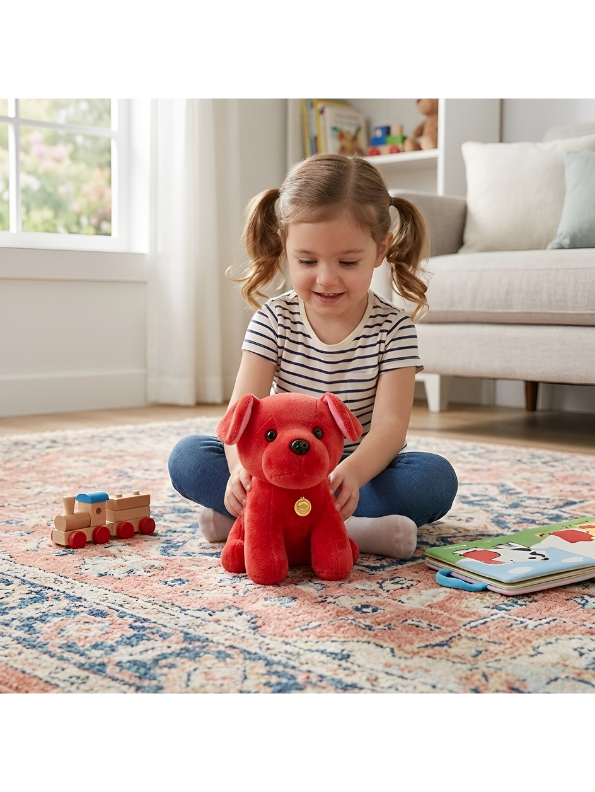 Red Labrador Puppy Plush Soft Toy with Bell Collar – 7-Inch Ultra-Soft Stuffed Dog for Kids & Toddlers, Cute Cuddly Animal Gift for Boys & Girls ST12003