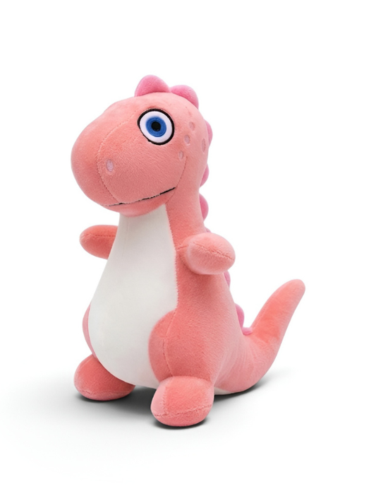 7-Inch Cute Pink Dinosaur Plush Toy – Soft Stuffed Dino Animal Layered Scales with Large Blue Eyes, Fluffy Small Dinosaur Plushies for Toddlers ST14578