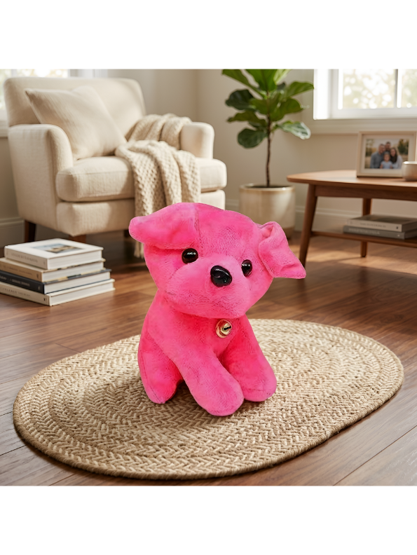 Pink Labrador Puppy Plush Soft Toy with Bell Collar – 7-Inch Ultra-Soft Stuffed Dog for Kids & Toddlers, Cute Cuddly Animal Gift for Boys & Girls ST12003