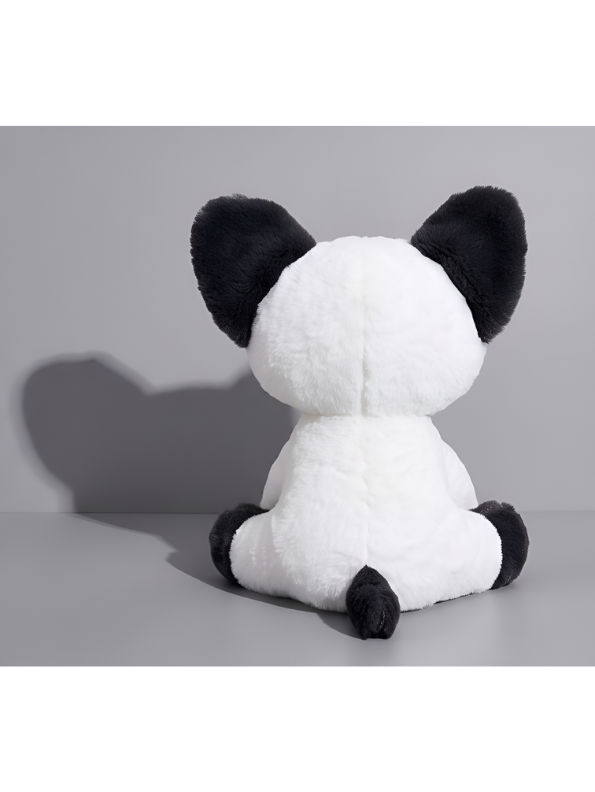 Siamese Cat Plush Toy – 8-Inch Cute Black and White Stuffed Animal Kitten with Big Glitter Eyes, Fluffy Soft Toy for Kids and Cat Lovers ST16507