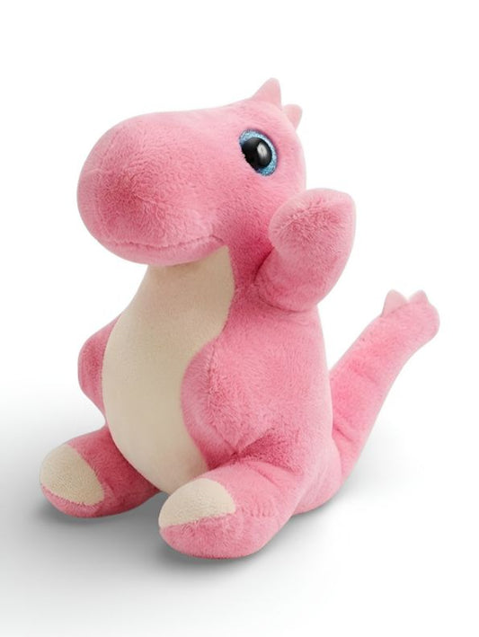 Pink Cute T-Rex Dinosaur Plush Toy – 7-Inch Soft Stuffed Dino with Blue Glitter Eyes for Kids & Toddlers ST11930