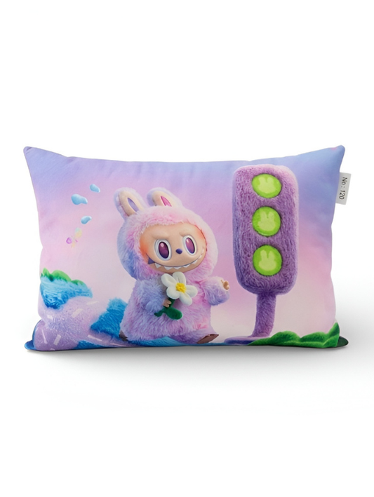 Purple Monster Kids Cushion – 3D Character Throw Pillow for Kids Room Decor | Soft Rectangular Cartoon Cushion for Bed, Sofa & Playroom ST11441