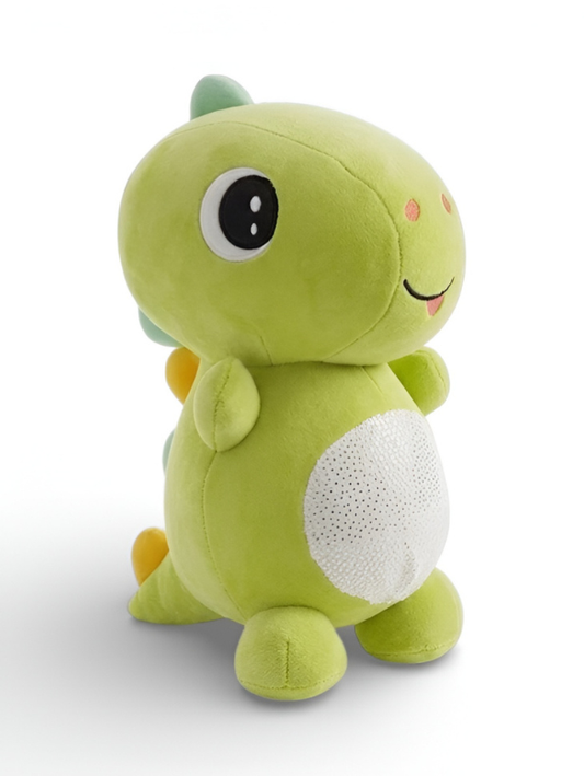 Cute Green Dinosaur Plush Toy – 10" Kawaii Stuffed Dino with Sequin Belly & Colorful Spikes | Soft Dinosaur Pillow for Toddlers, Kids & Baby Shower Gift ST9083
