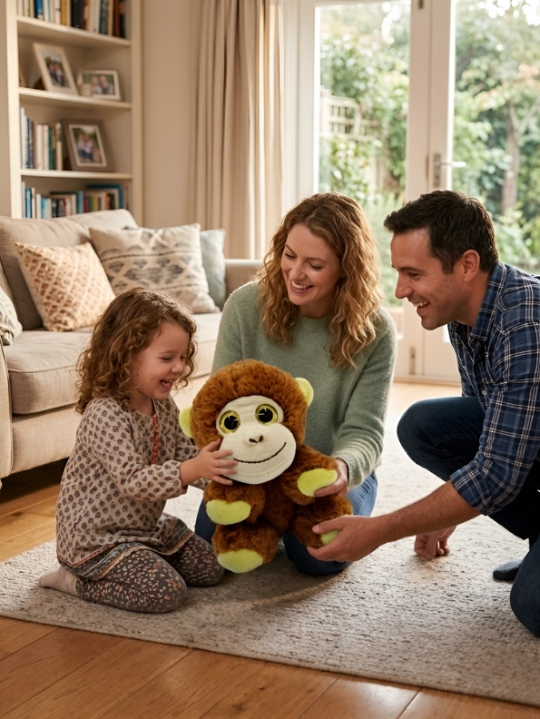 Monkey Toy – 6-Inch Adorable Plush Soft Brown Stuffed Animal with Glitter Eyes – Cute Jungle Themed Gift for Kids, Toddlers ST14952